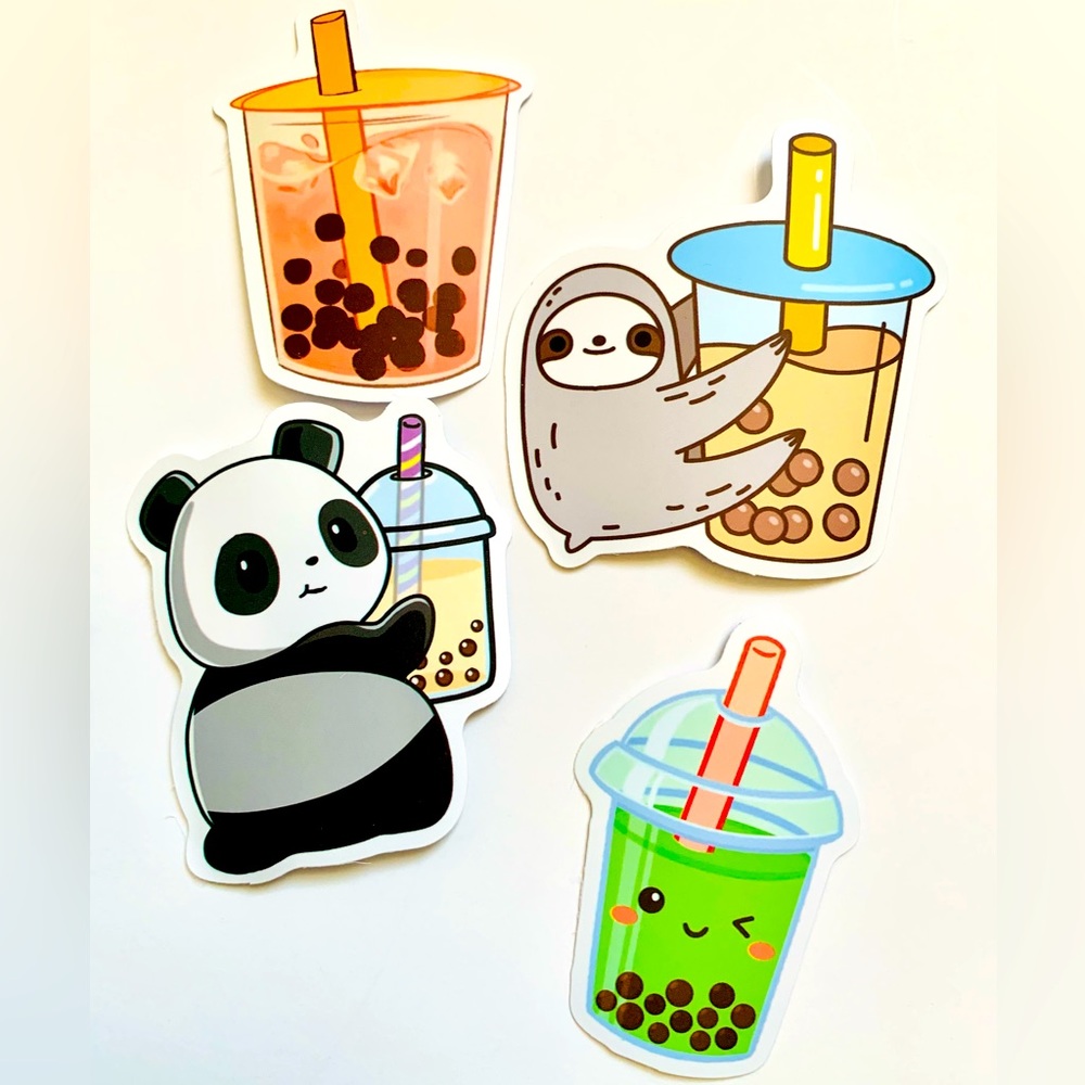 Panda and sloth boba tea